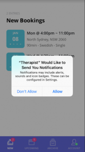 blys therapist app - allow notifications