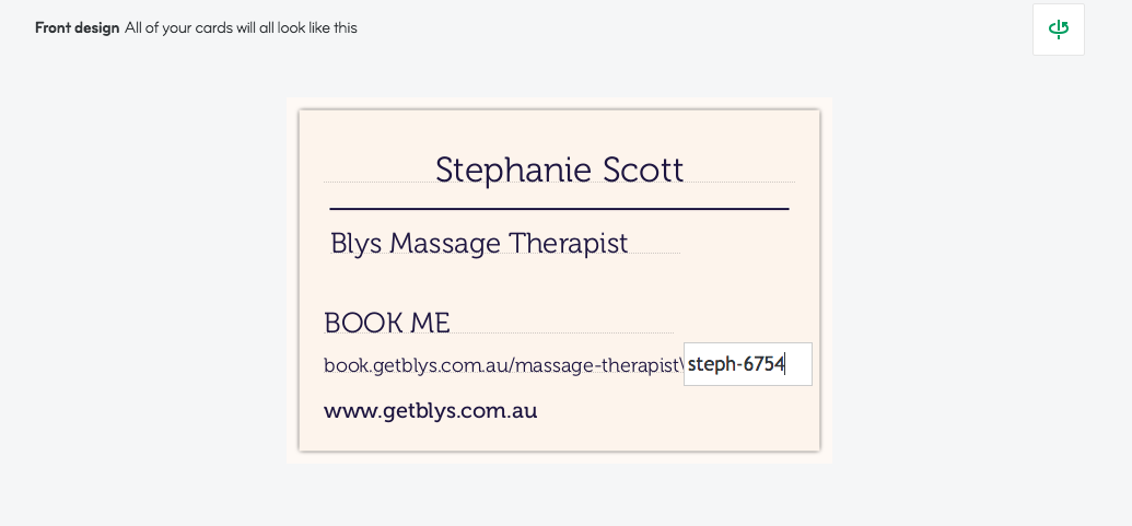 Therapist business cards